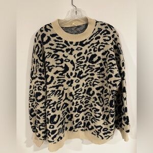 Pinkblush Beige and Black Leopard/Cheetah Print Sweater